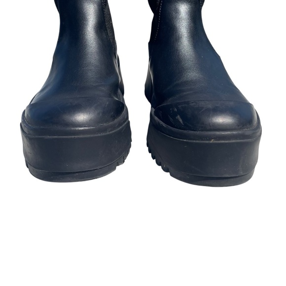 ZARA TRF platform sock ankle boots lug soles black size 10 - Picture 8 of 11
